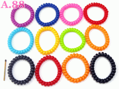 Kuncir Spiral Besar Warna / 20 pcs ( A-6400 )